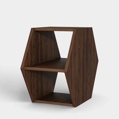 Hexagonal Multifunctional End Table with Open Storage
